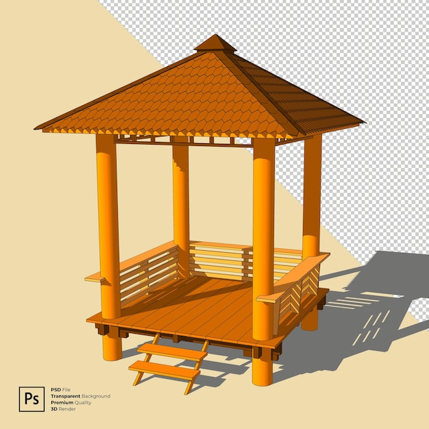 PSD gazebo bouw 3d illustratie psd