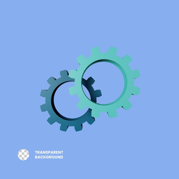 Gear 3d icon illustration