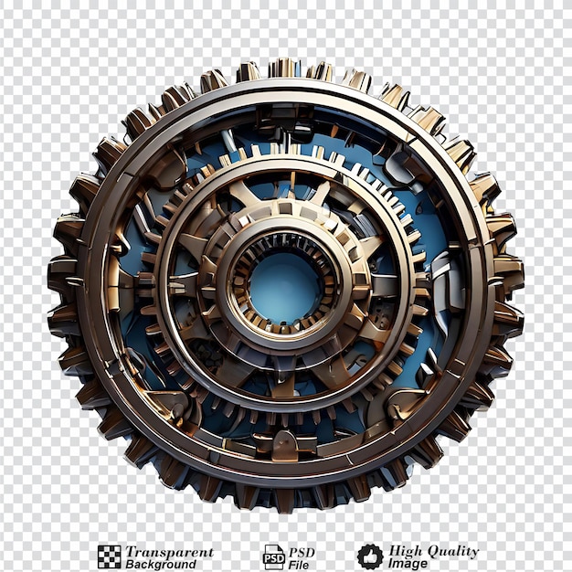 PSD gear cog wheel isolated on transparent background