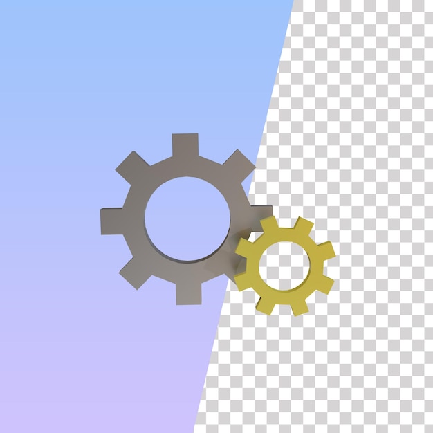 PSD gear icon 3d