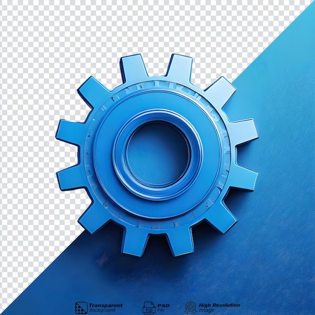 PSD gear icon symbol 3d isolated on transparent background