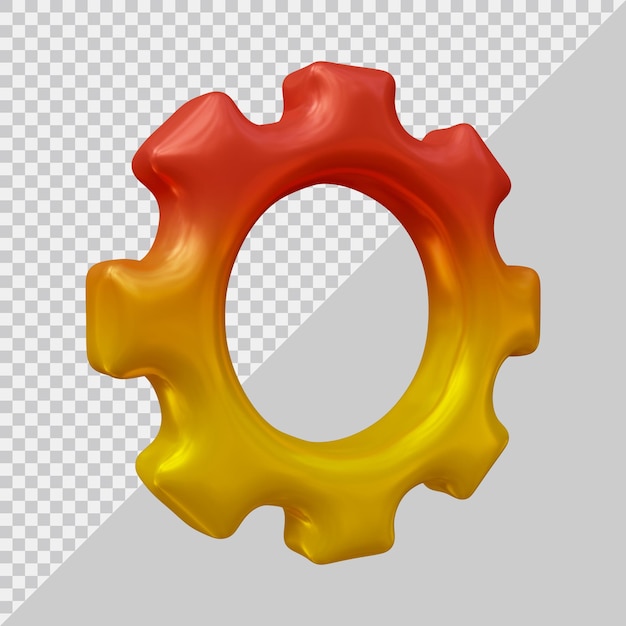 PSD gear setting icon with 3d modern style