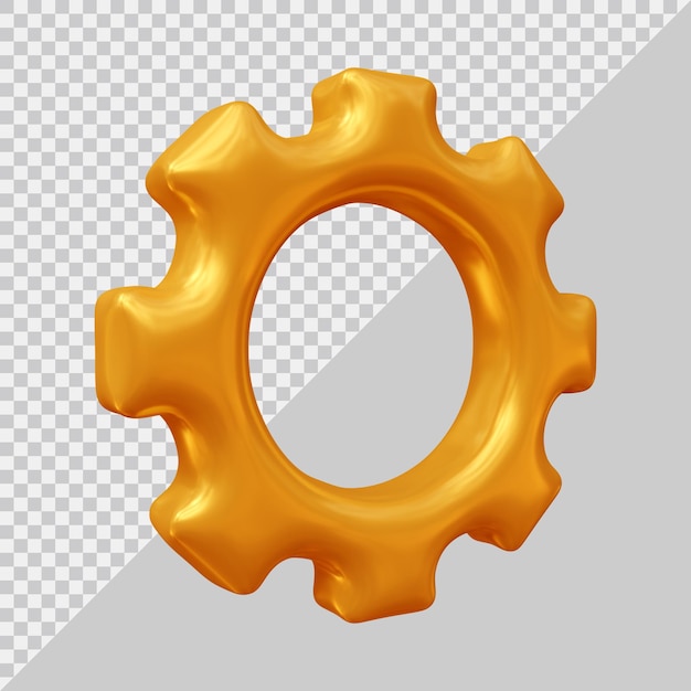 PSD gear setting icon with 3d modern style