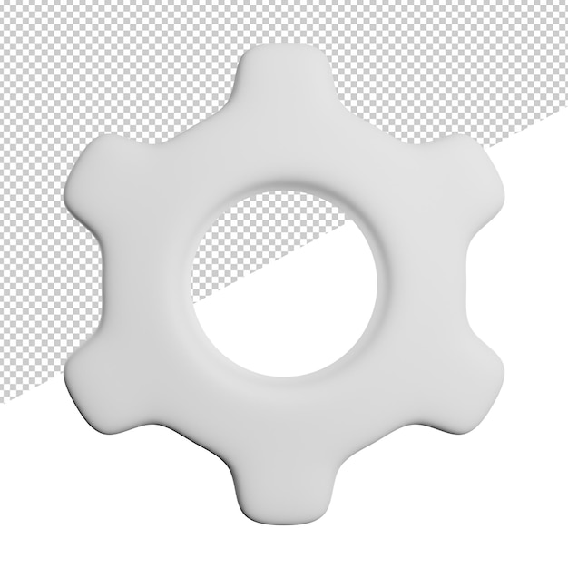 Gear Sign Repair front view 3d rendering icon illustration on transparent background