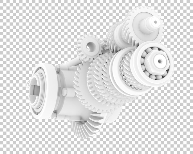 gearbox isolated on transparent background 3d rendering illustration