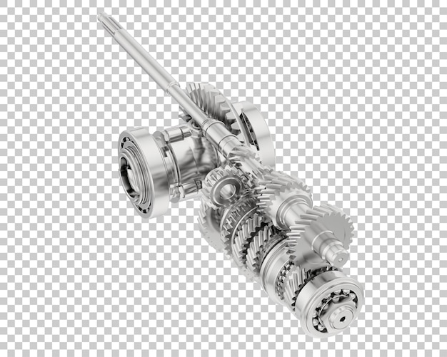 PSD gearbox isolated on transparent background 3d rendering illustration
