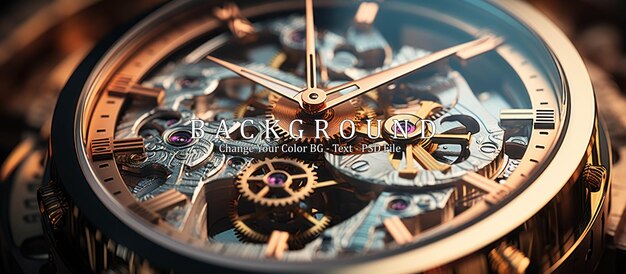 PSD gears and cogs in clockwork watch