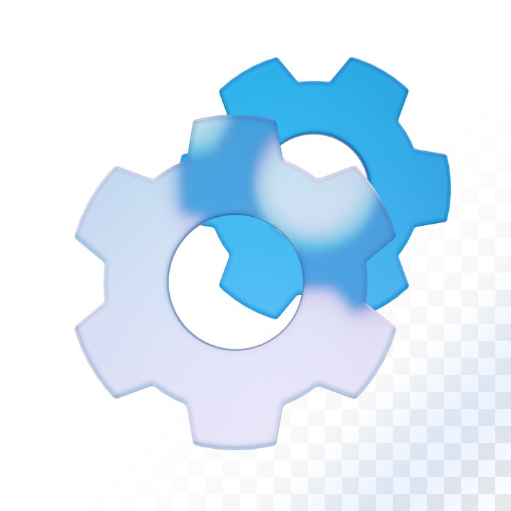 3D-значок настроек шестерни