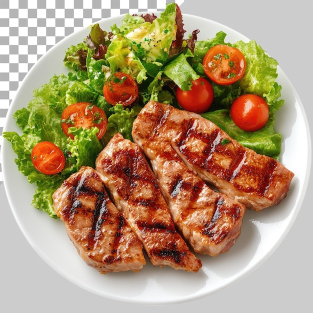 Gebakken kebab met vlees, tomaten en uien op een doorzichtige achtergrond