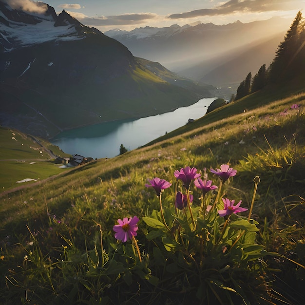 PSD gebergte landschap van zwitserland