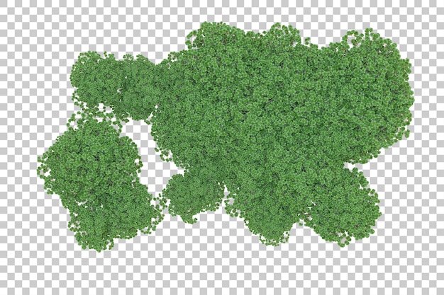 Gebladerte eiland geïsoleerd op witte achtergrond 3d rendering illustratie