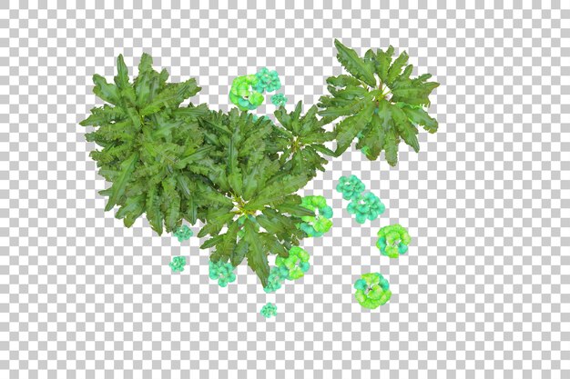 Gebladerte eiland geïsoleerd op witte achtergrond 3d rendering illustratie