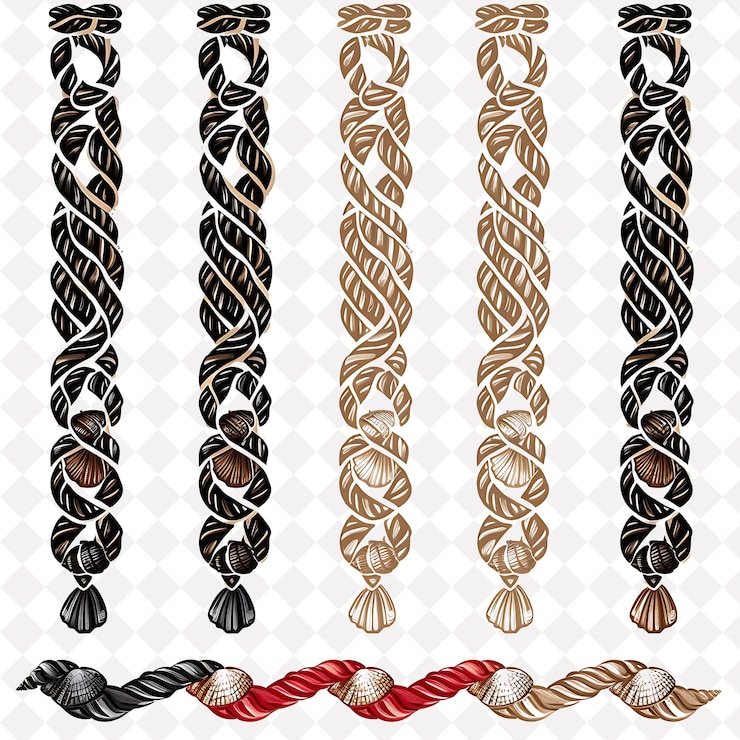 PSD gebreide jute touw met ingewikkelde keltische knoop borderlines des png collage art collections