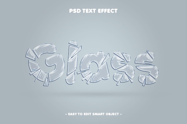 PSD gebroken glas bewerkbare tekst-effect