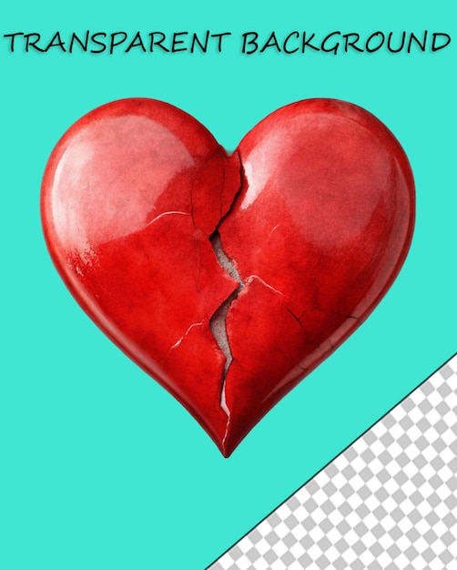 PSD gebroken hart 3d illustratie