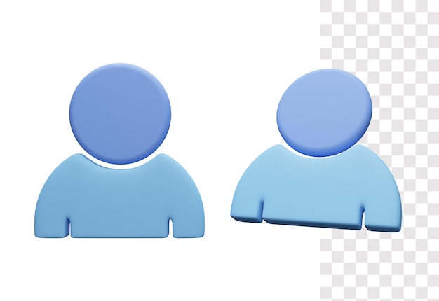 Gebruiker 3D-pictogram met blauwe kleur