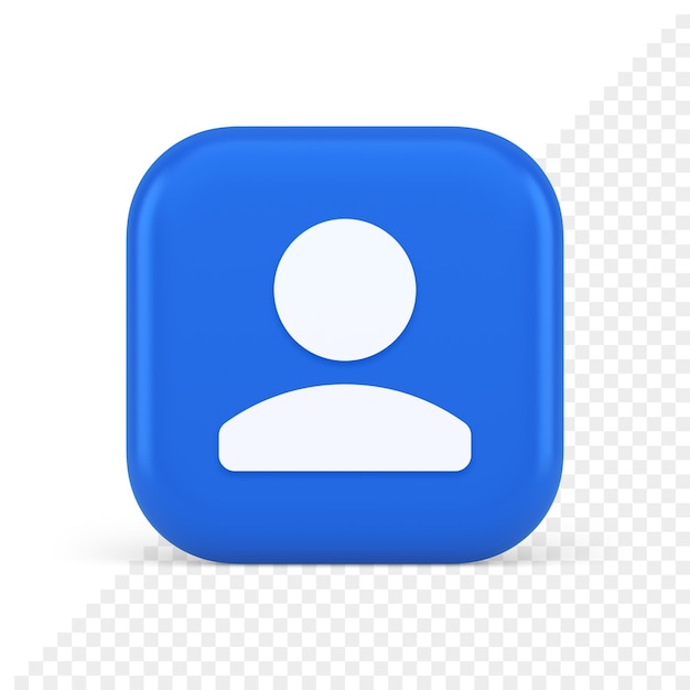 PSD gebruiker persoon menselijke contactknop cyberspace accountinformatie web app 3d realistisch pictogram