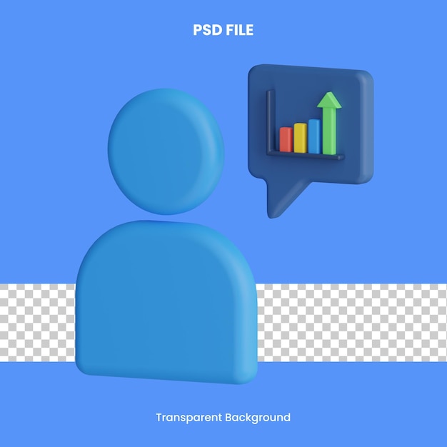 gebruikersanalyse 3D-rendering pictogram illustratie analytics