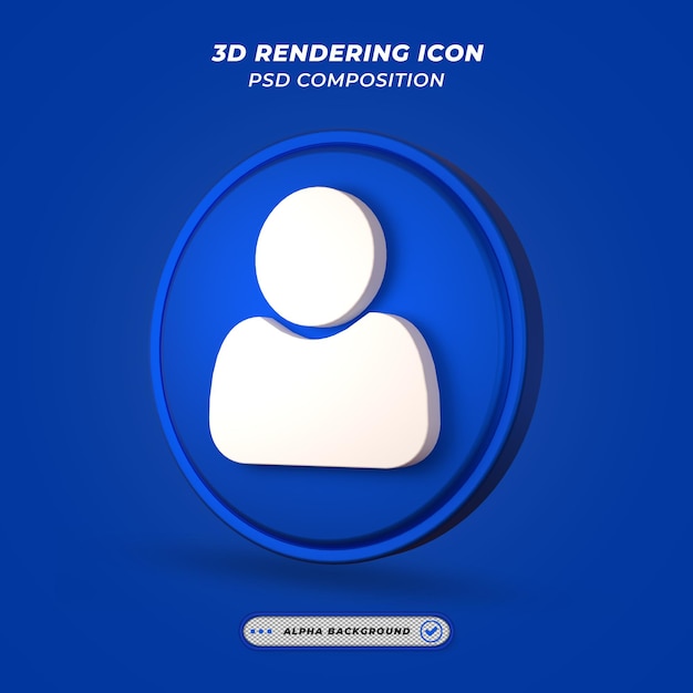 PSD gebruikerspictogram in 3d-rendering