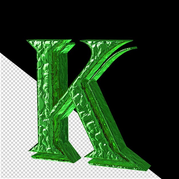 Gecanneleerd groen symbool rechts zijaanzicht letter k