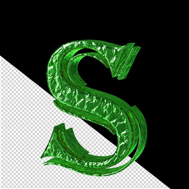 PSD gecanneleerd groen symbool rechts zijaanzicht letter s