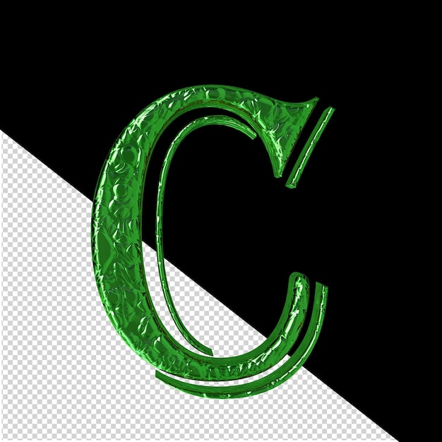 Gecanneleerd groen symbool vooraanzichtletter c