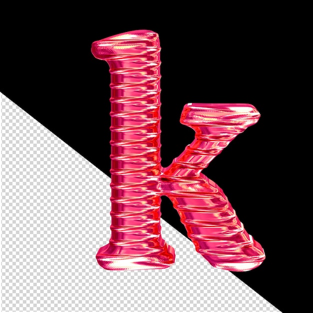 PSD gecanneleerde roze 3d symboolletter k