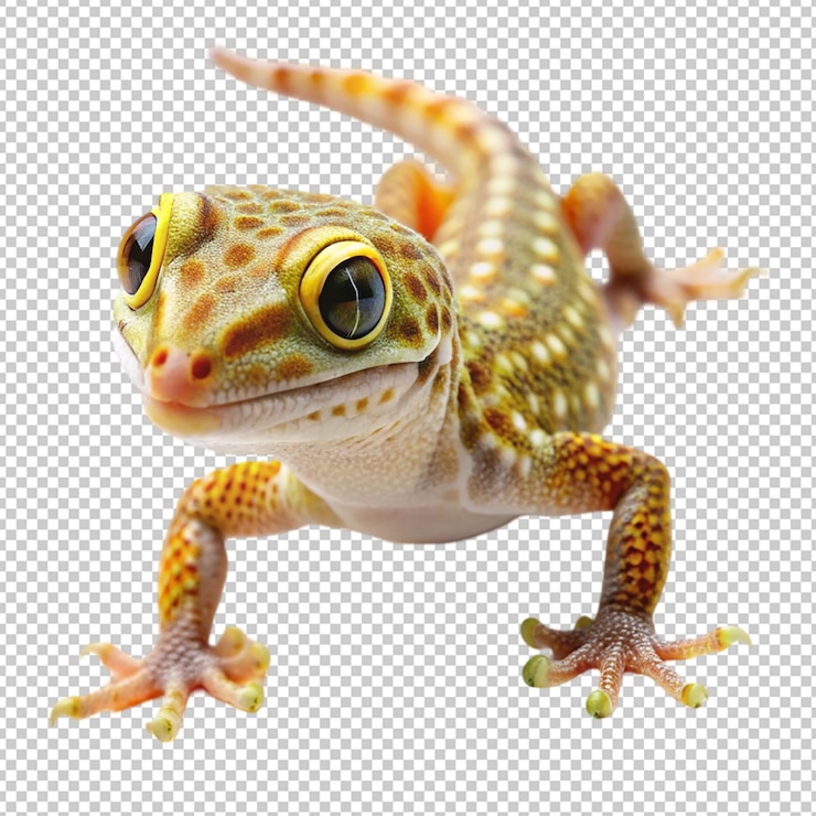 PSD gecko on transparent background