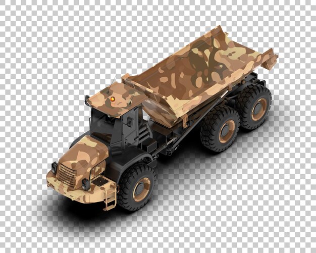 Gecombineerde dump truck geïsoleerd op achtergrond 3d-rendering illustratie