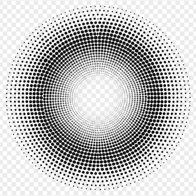 Gedetailleerd halftone-effect geïsoleerd op doorzichtige achtergrond voor foto-effect