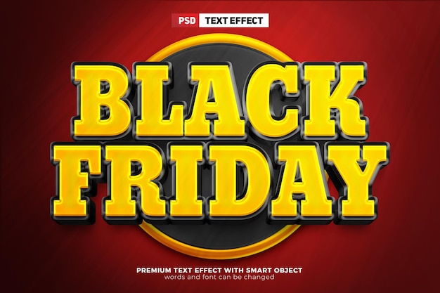 Geel Black Friday 3D bewerkbaar teksteffect