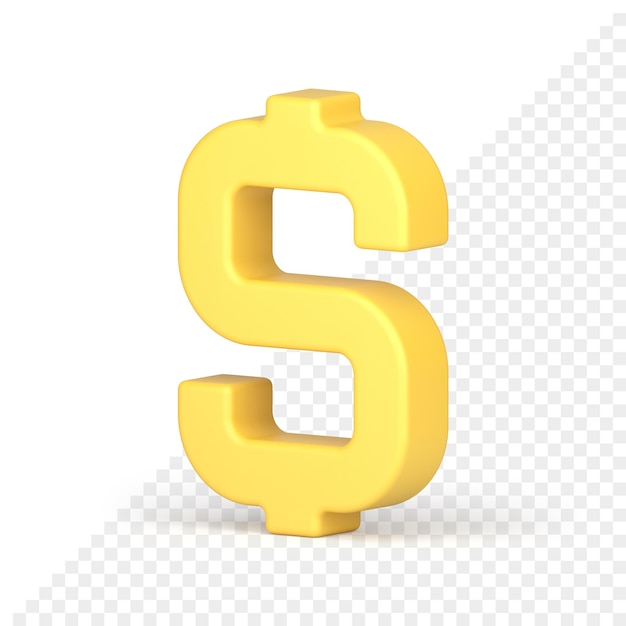 PSD geel glanzend dollarsymbool amerikaanse nationale valuta badge banking financiële 3d-pictogram