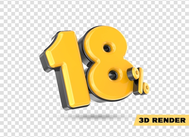 geel nummer 3d render