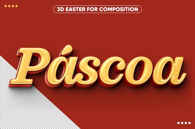 Geel Pasen handgeschreven 3D-logo