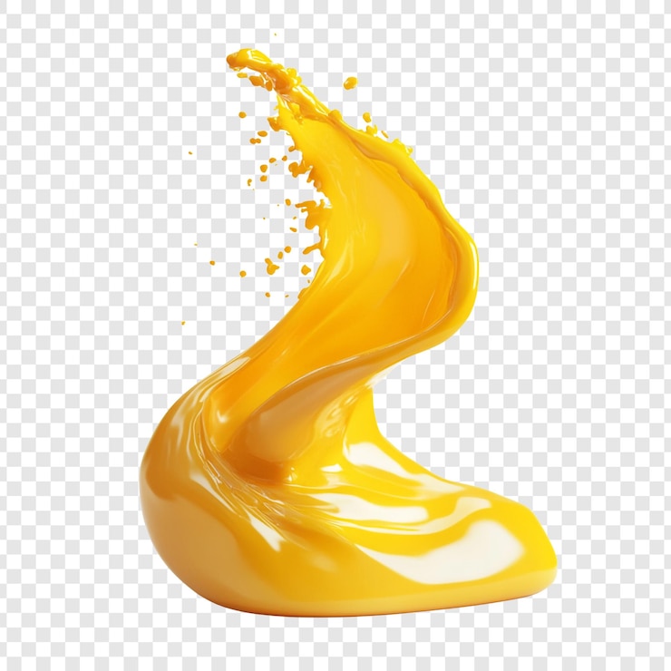 PSD geel vloeibare splash abstract ontwerp