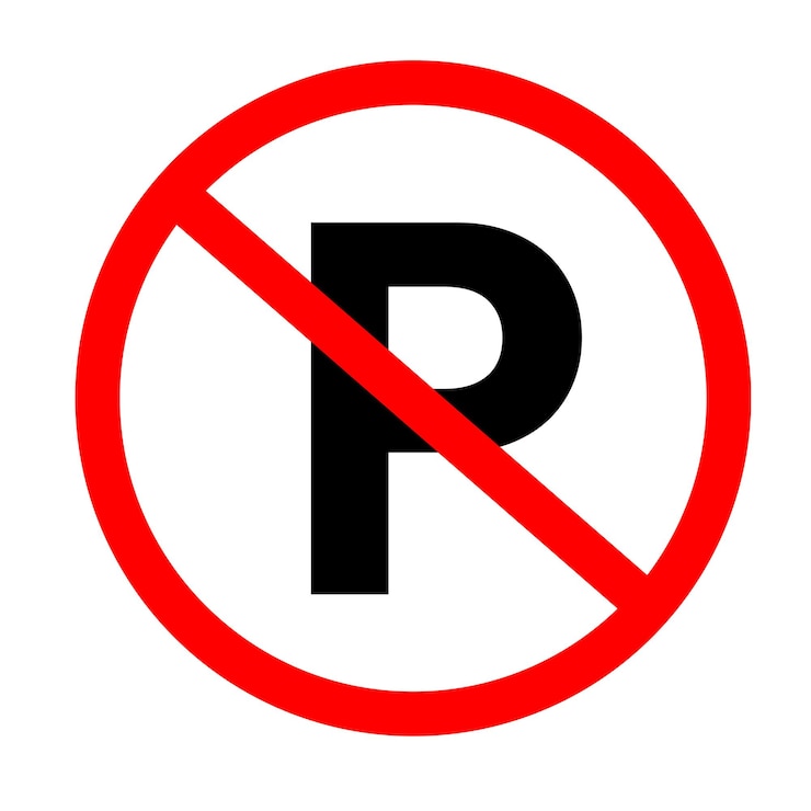PSD geen parkeerbord op een lege achtergrond ideaal voor verkeersregulering, verkeersveiligheid of stedelijke planning