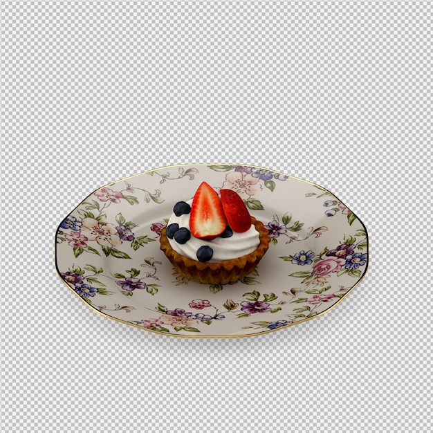 geïsoleerd cupcake 3D geeft terug