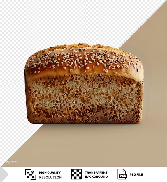 Geïsoleerd heerlijk volkoren brood op een beige achtergrond met een donkere schaduw op de voorgrond png