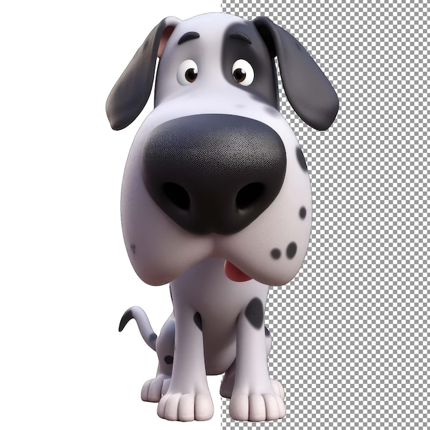 PSD geïsoleerd in 3d speelse puppy liefde