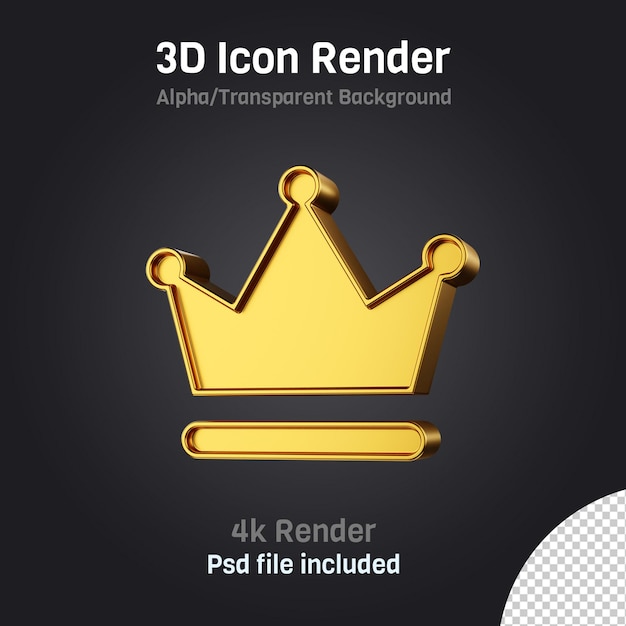 Geïsoleerd Kroonpictogram 3d