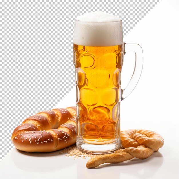 PSD geïsoleerd oktoberfest bierglas op transparante achtergrond