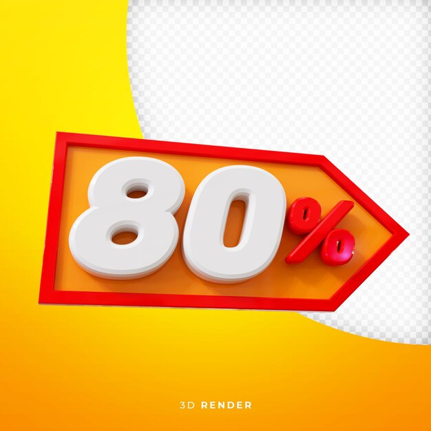 Geïsoleerd Percentage 3D render PSD