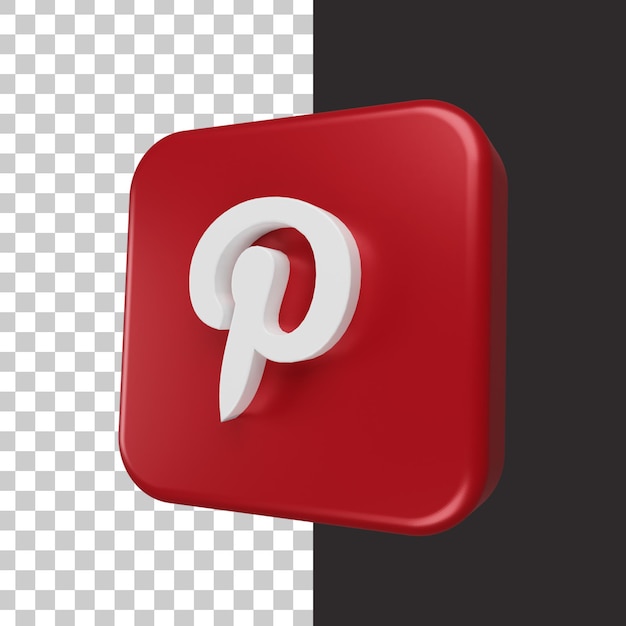 geïsoleerd pinterest-pictogram in 3D-rendering