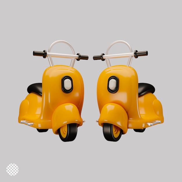 Geïsoleerde 3D-scooterpictogram