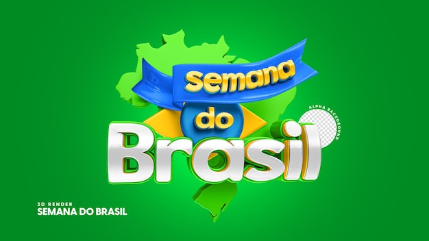 Geïsoleerde 3d-stempel voor de samenstelling van de week van brazilië