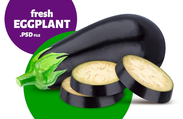 Geïsoleerde aubergine, aubergine plantaardige banner