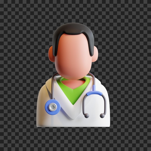 Geïsoleerde dokter 3D-pictogram