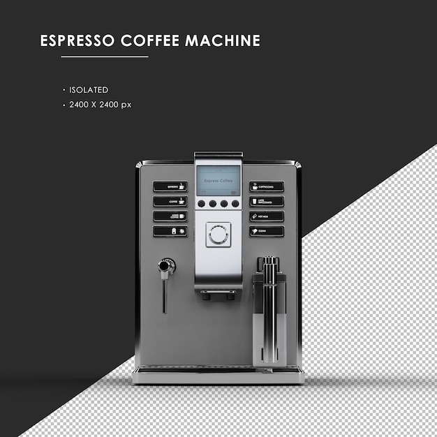 Geïsoleerde Espesso-koffiemachine van vooraanzicht
