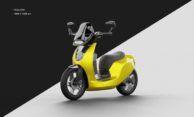 Geïsoleerde gele metallic moderne sport elektrische scooter van links vooraanzicht