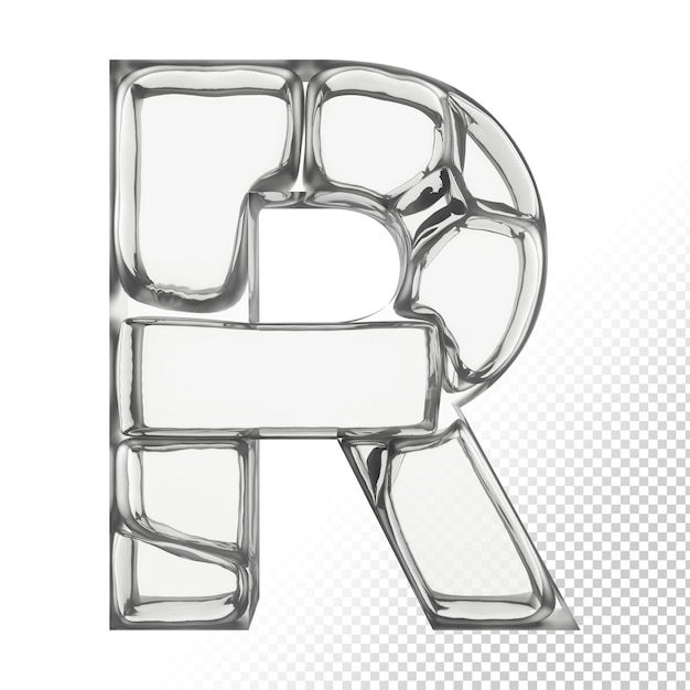 PSD geïsoleerde glas 3d-letter r